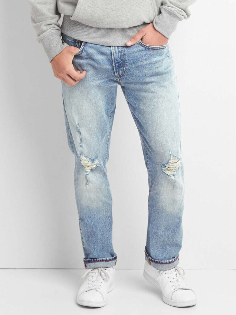 Gap Cone Denim Men's Size 33x34 Slim Blue Distressed Cotton Jeans